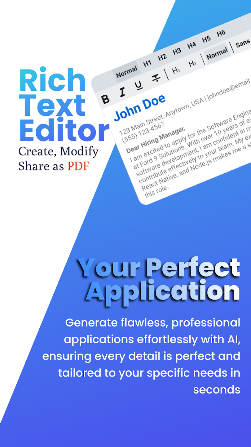 AI Job Application Letter Maker screenshot 1